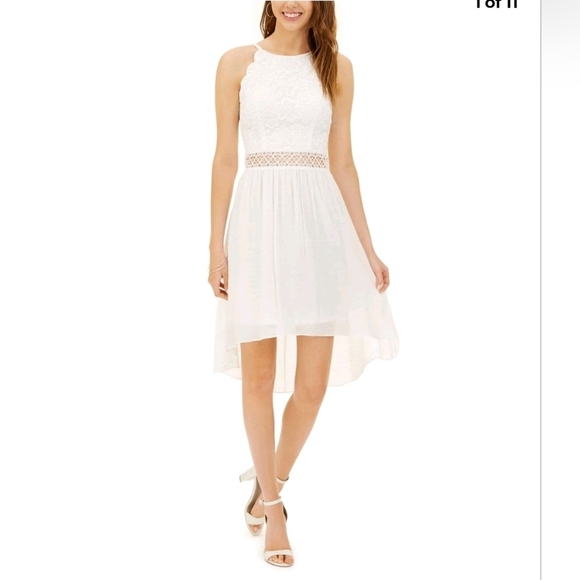 BCX Juniors Lace Hi-Low Fit & Flare Dress Size 3 - Picture 7 of 13